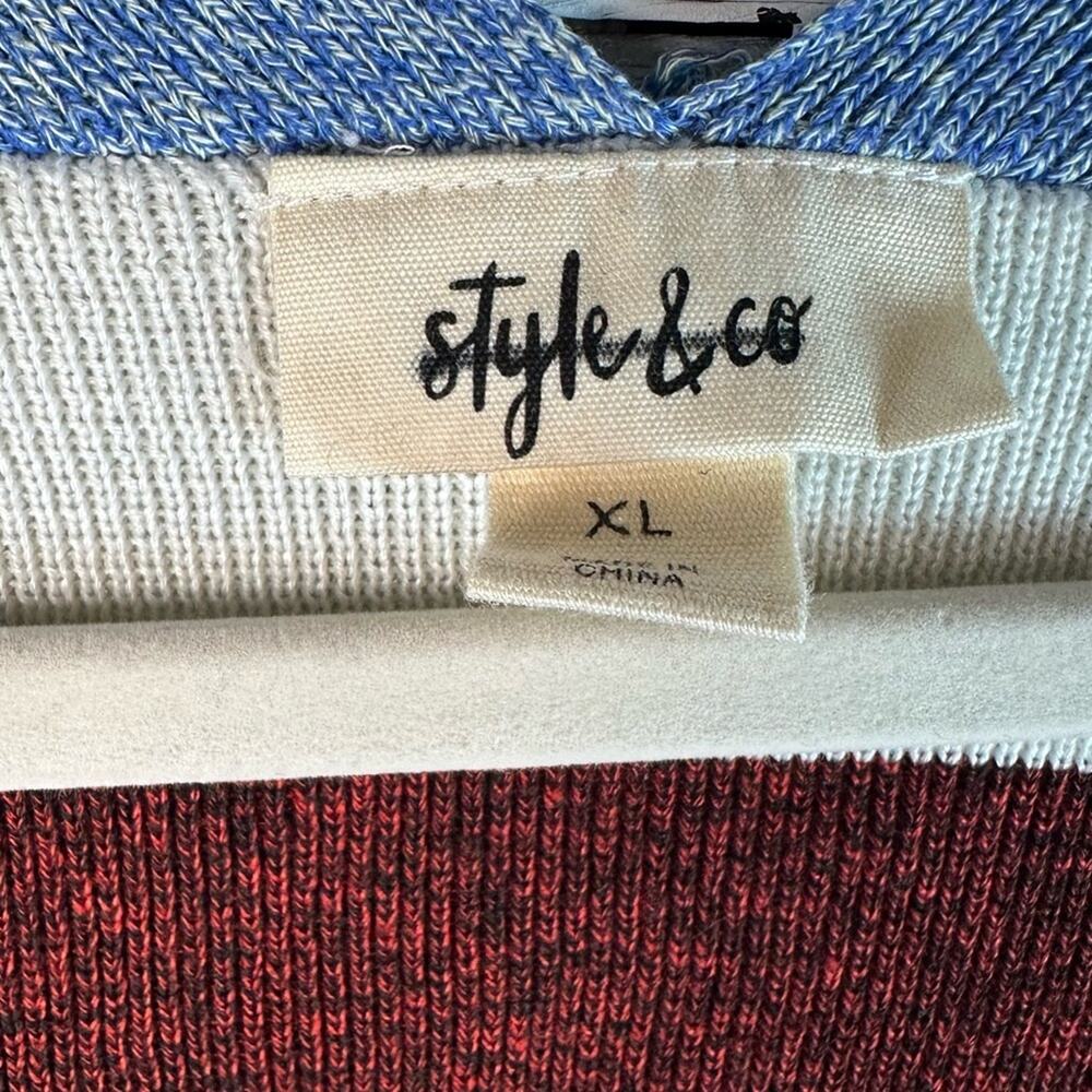 Style & co Womens Cardigan wide stripe multicolor fall western oversized Plus Sz - Picture 4 of 8
